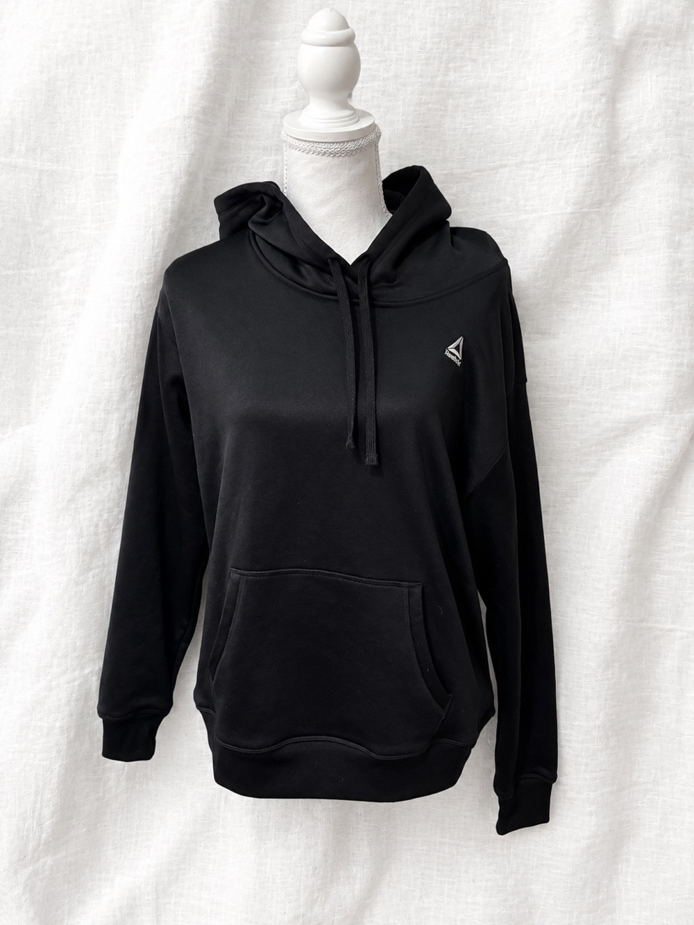 Reebok Black Hoodie with Red Delta Logo